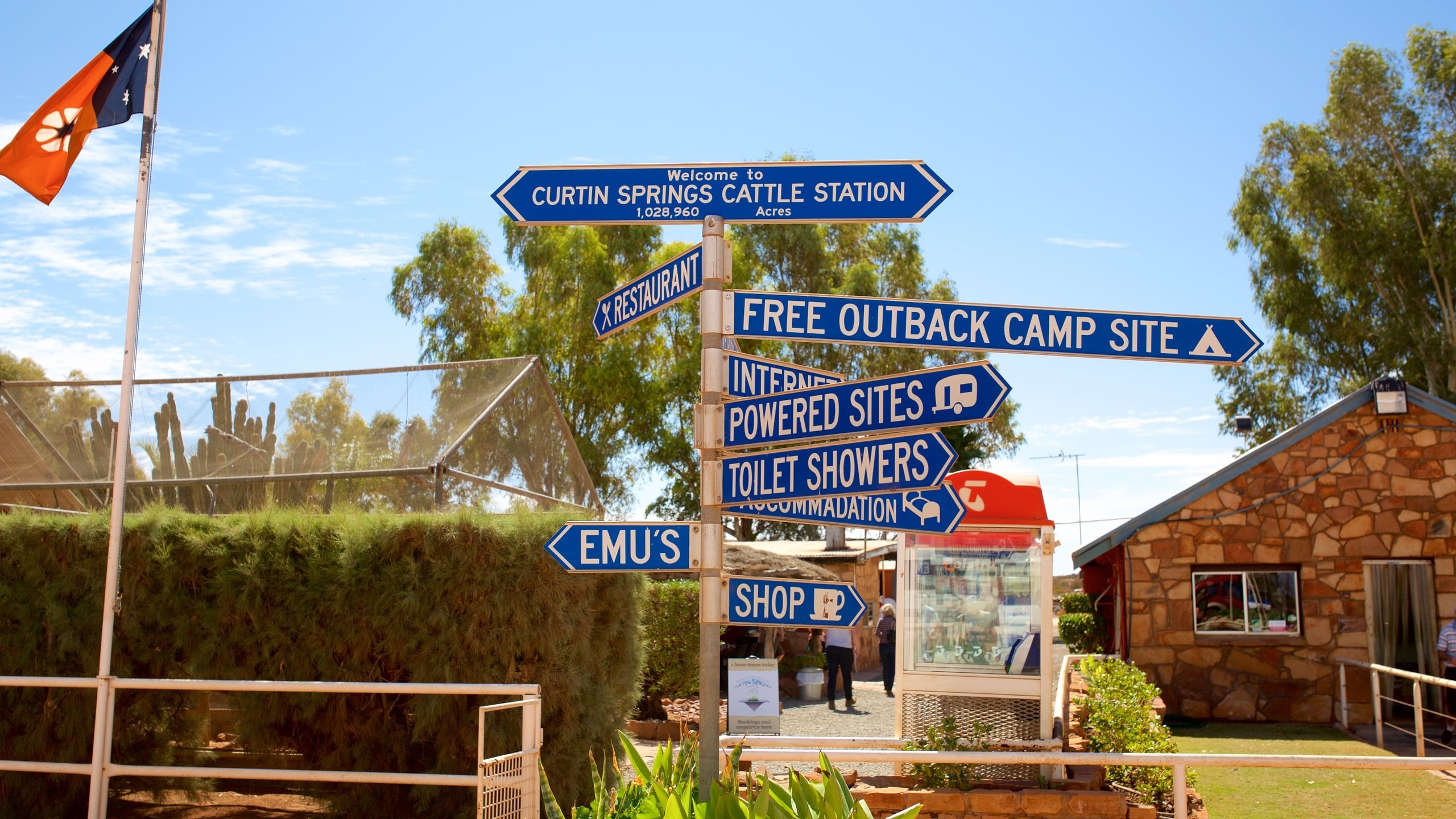 Red Centre featuring tranquil scenes and signage