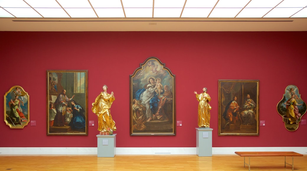 National Gallery of Slovenia showing interior views, a statue or sculpture and art