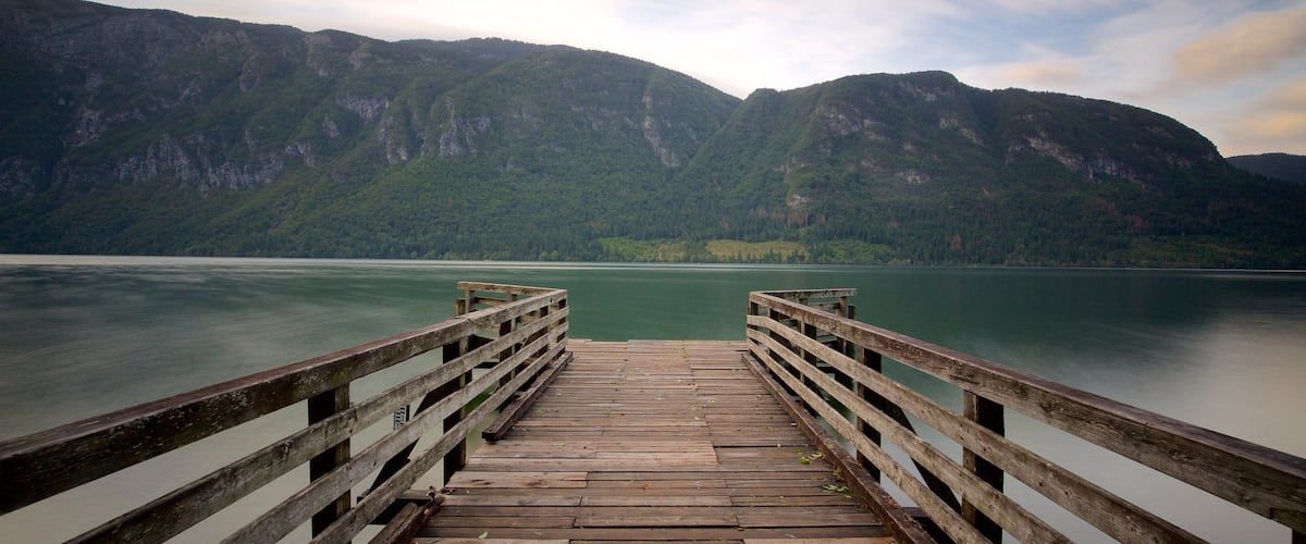 Lake Bohinj featuring mountains and a lake or waterhole