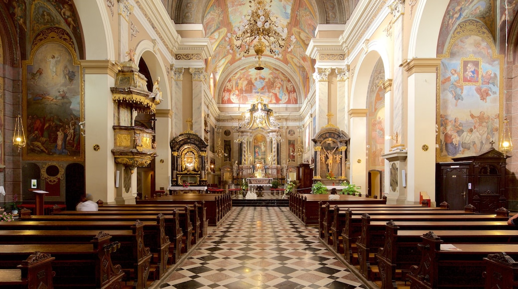 Franciscan Church of the Annunciation showing interior views, religious aspects and a church or cathedral