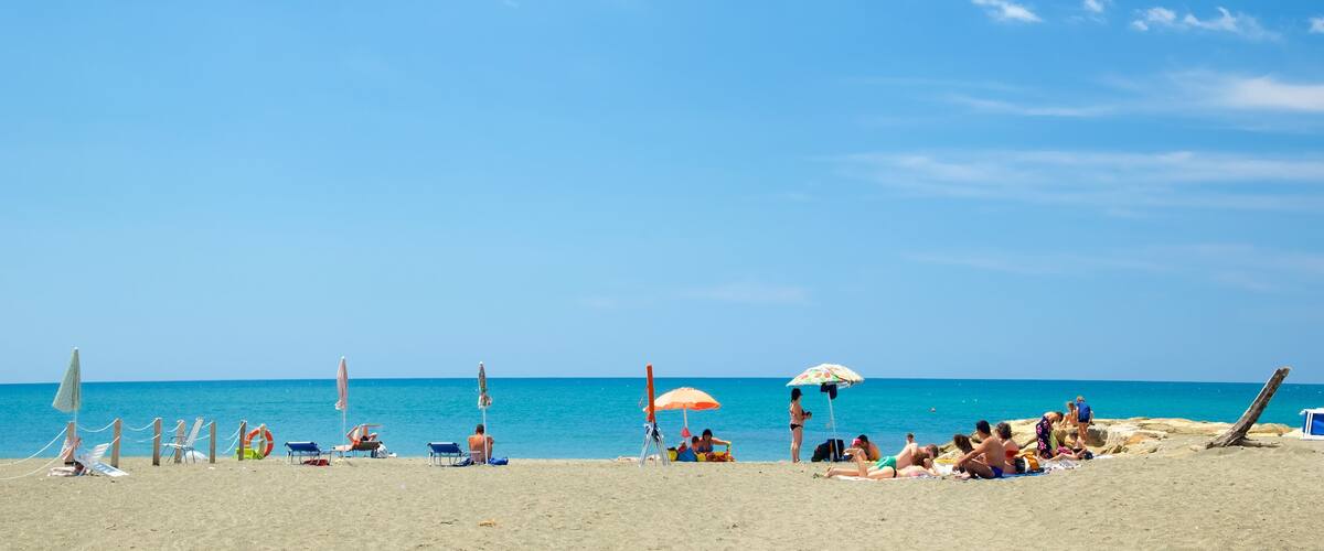 Tarquinia qui includes plage aussi bien que important groupe de personnes
