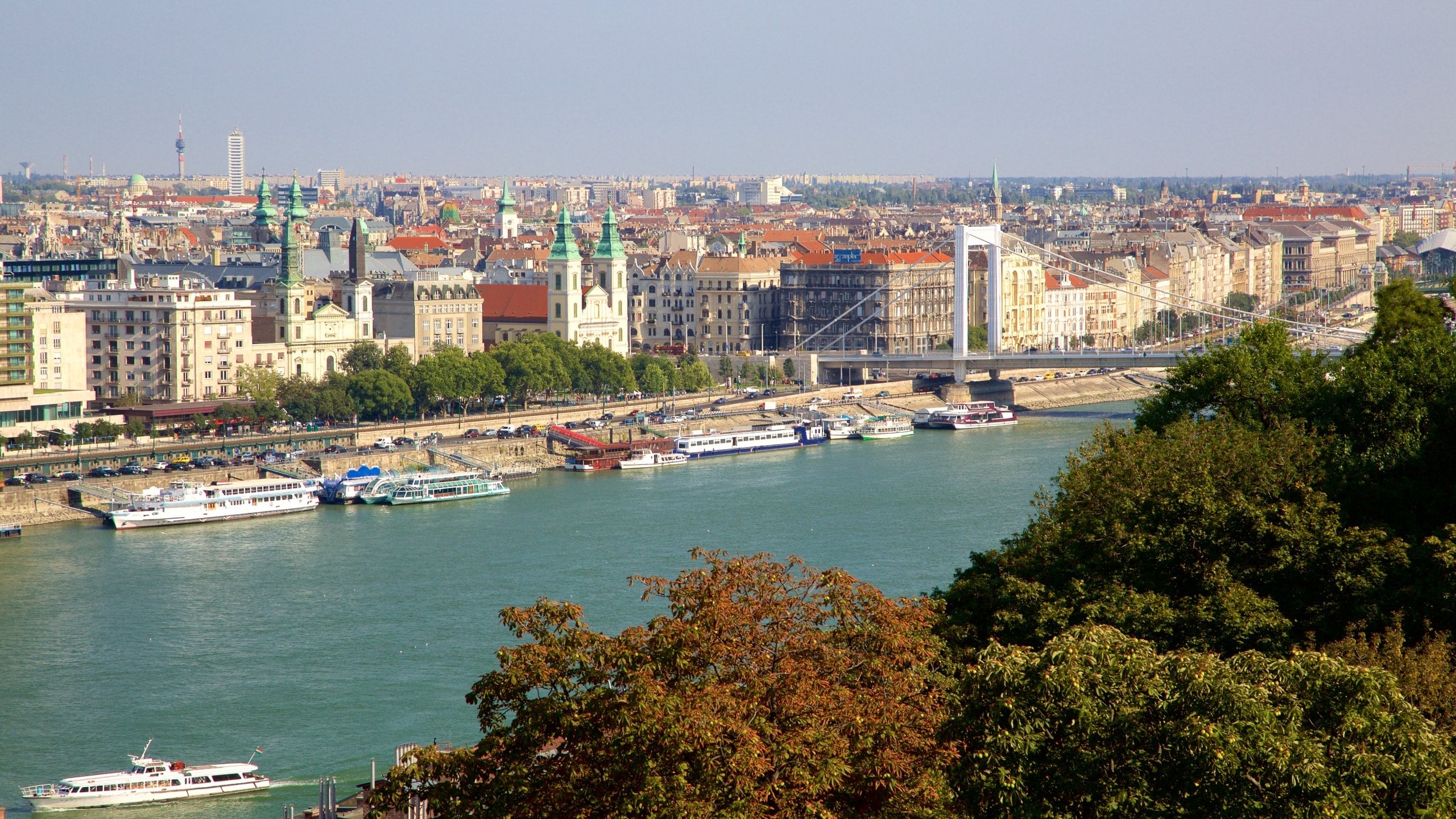 Budapest mostrando un puente, un río o arroyo y una ciudad