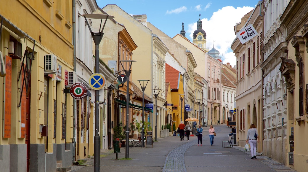 Pécs mit einem Stadt, Geschichtliches und Straßenszenen