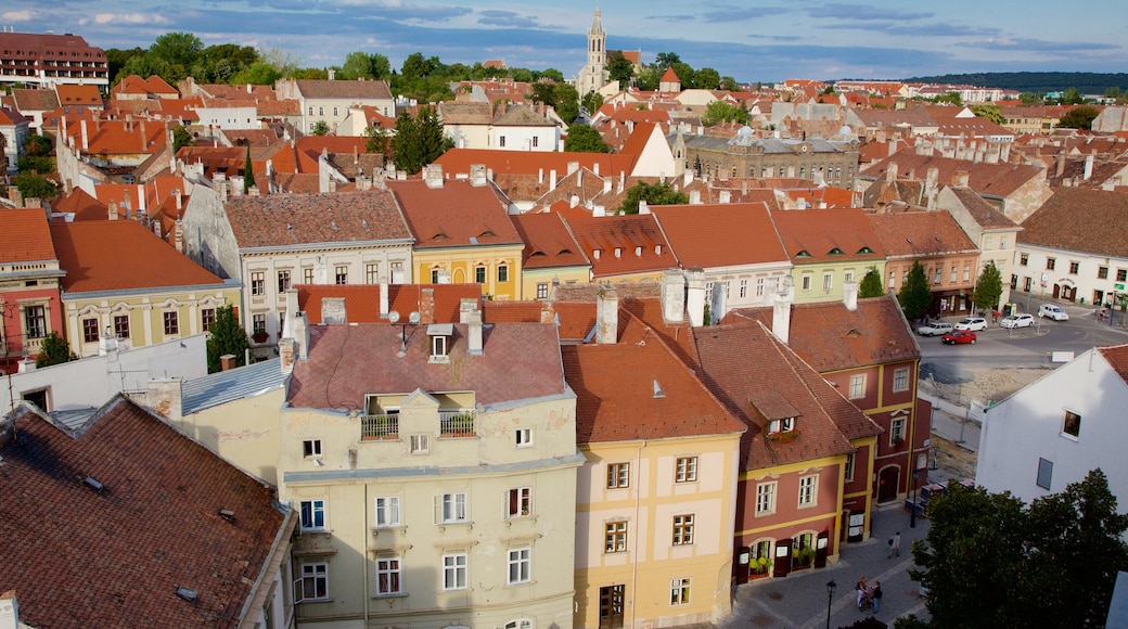 Sopron som visar en stad och historiska element