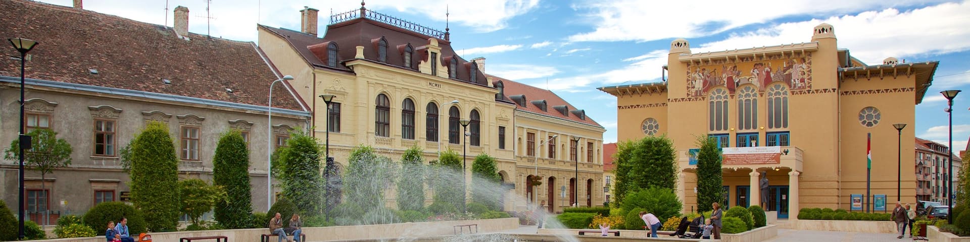 Sopron featuring heritage architecture, a square or plaza and theater scenes