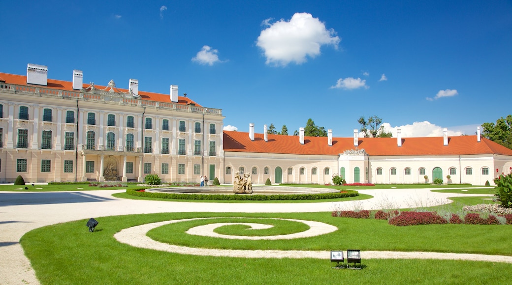 Esterhazy Palace featuring a castle, a fountain and a park