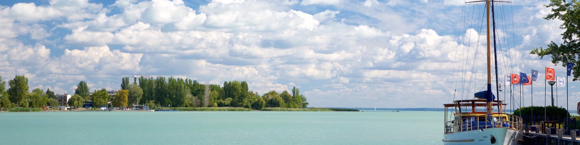 Balatonfured showing a bay or harbor and general coastal views