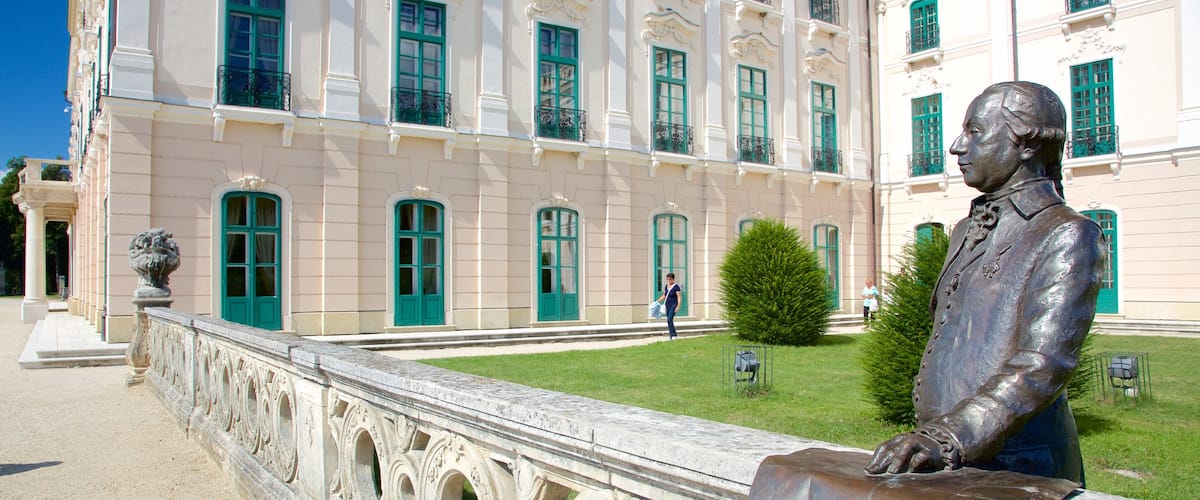 Esterhazy Palace which includes a statue or sculpture, a castle and heritage architecture