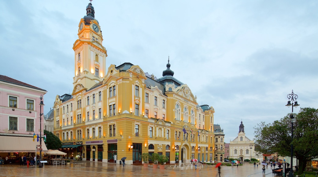 Szechenyi Square welches beinhaltet Platz oder Plaza, historische Architektur und Verwaltungsgebäude