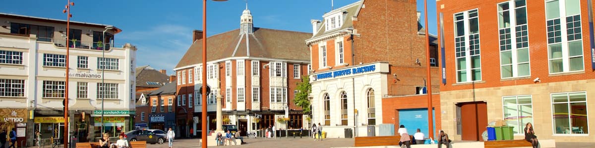 Leicester mit einem Platz oder Plaza