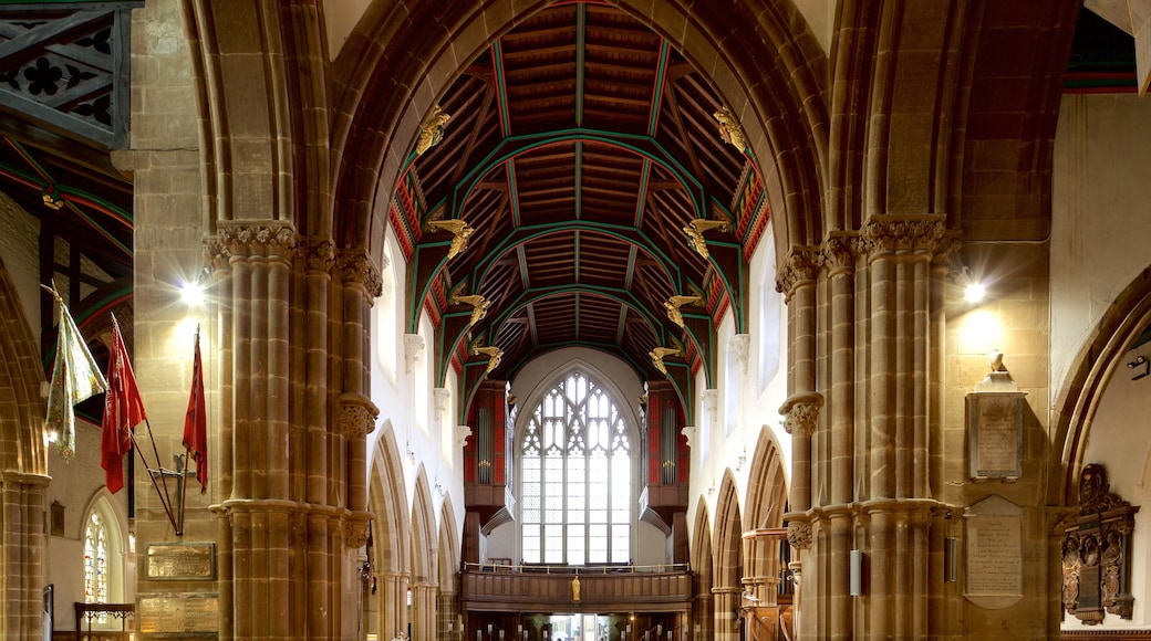 Leicester katedral som visar en kyrka eller katedral, religiösa element och interiörer