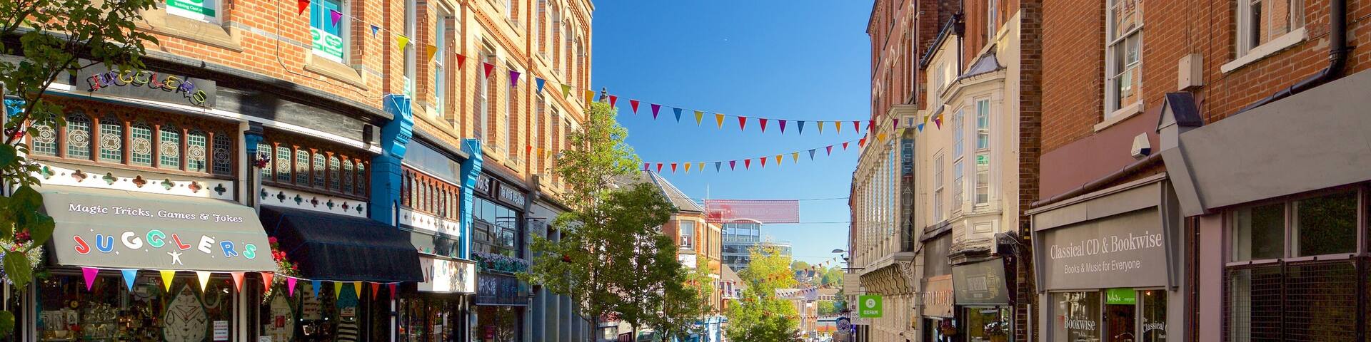Lace Market which includes street scenes and a city as well as a small group of people