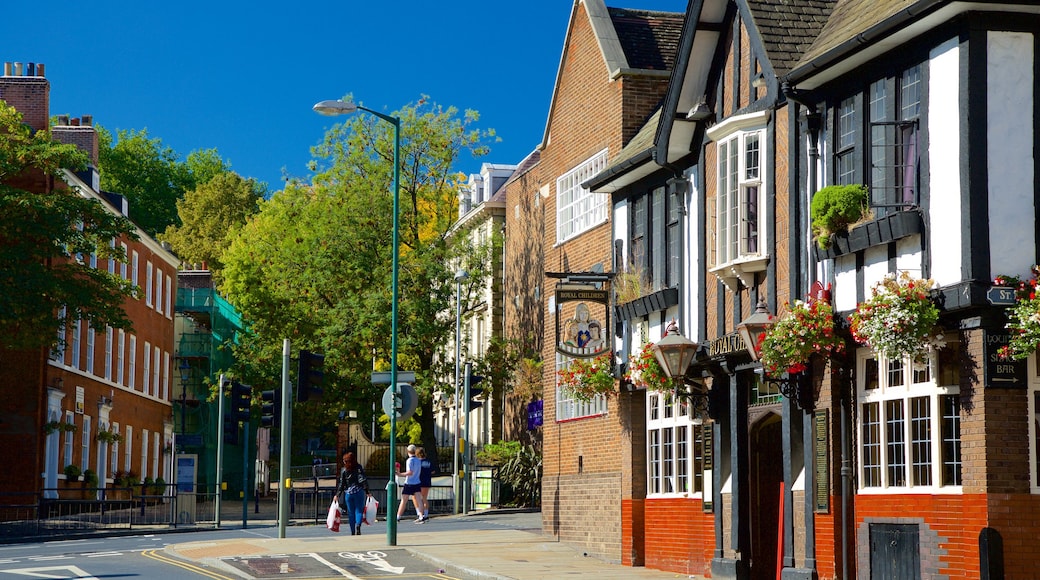 Nottingham showing heritage elements, a hotel and street scenes