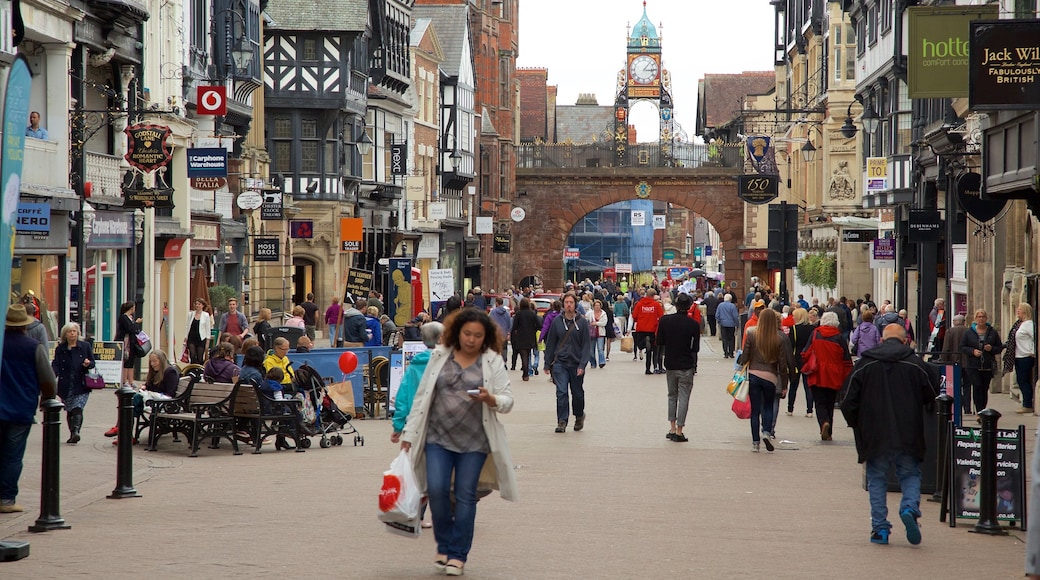 Chester mettant en vedette ville, marchés et scÚnes de rue