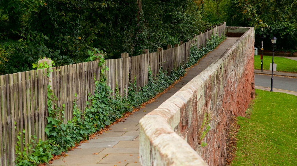 Chester City Walls showing heritage elements