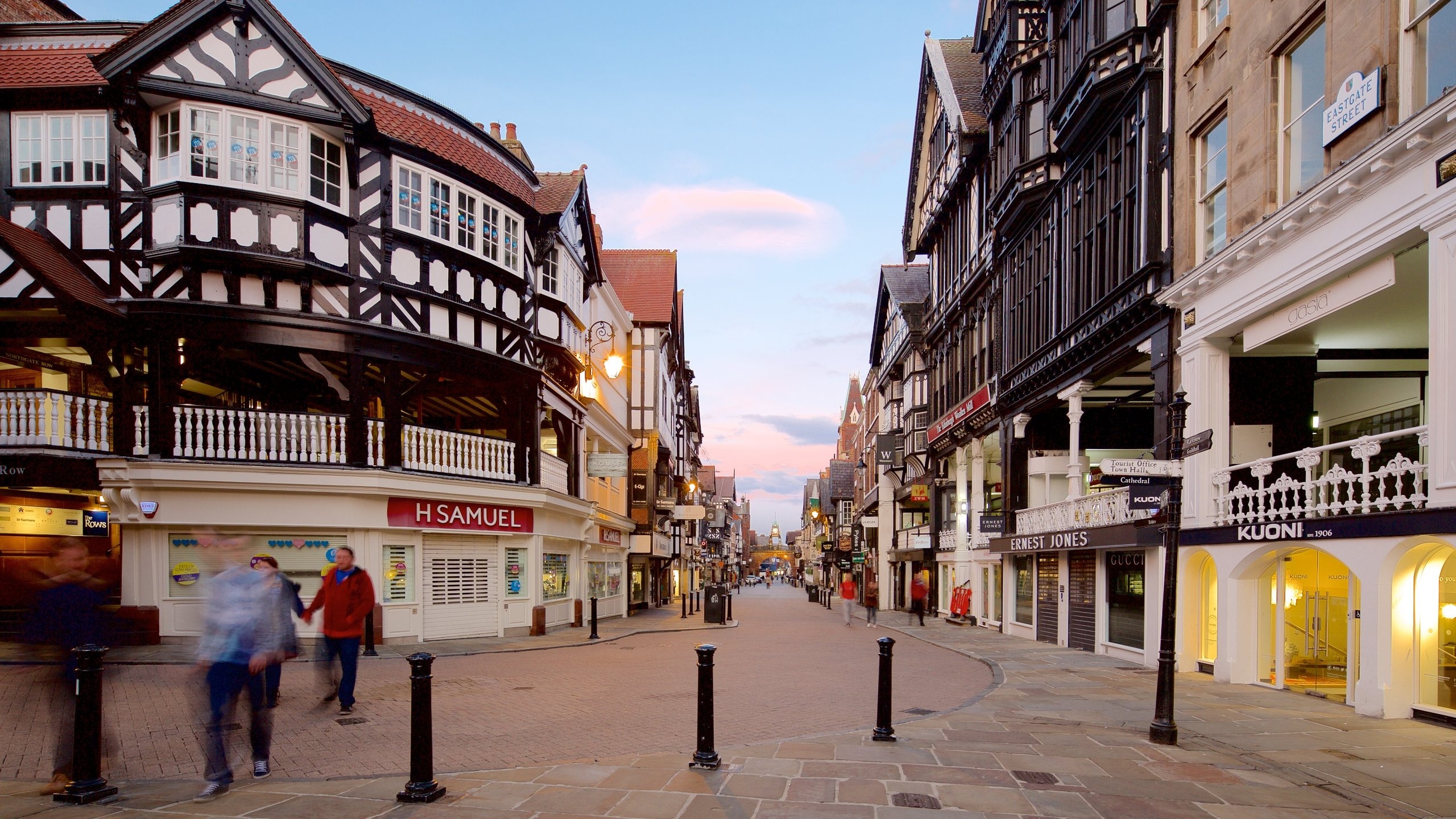 Chester which includes heritage elements, street scenes and a city