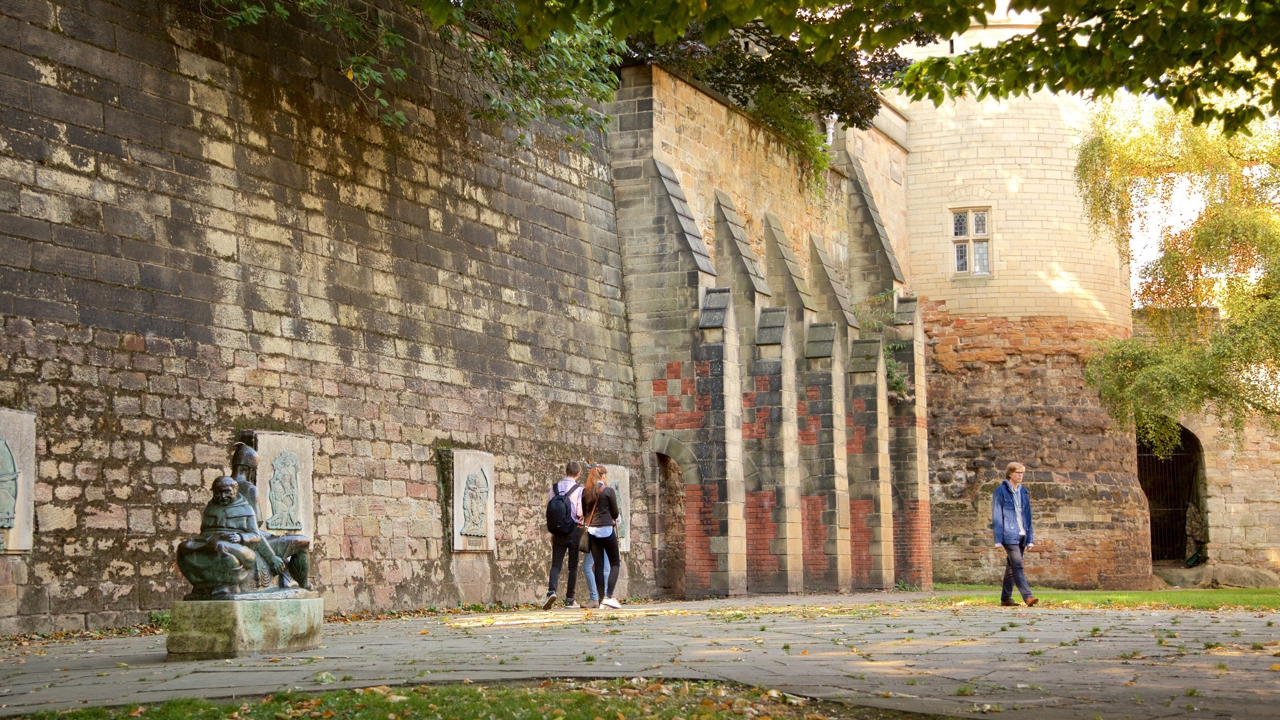 Nottingham Castle featuring chateau or palace and heritage elements as well as a couple
