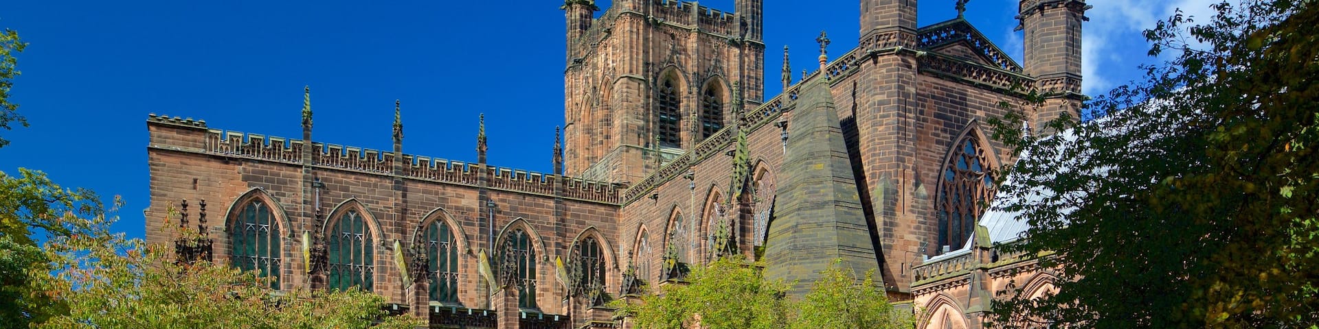 Chester Cathedral showing heritage architecture, a church or cathedral and a park