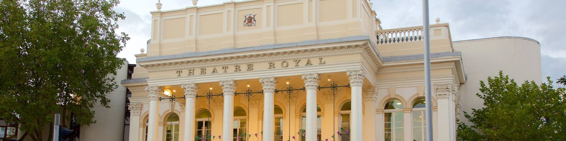 Theatre Royal which includes street scenes, theatre scenes and heritage architecture