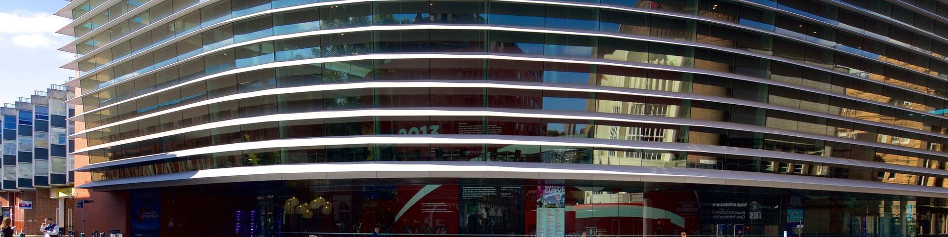Curve Theatre featuring theatre scenes and modern architecture