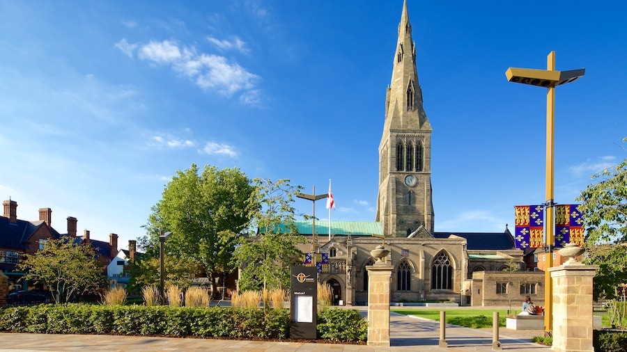 Leicester Cathedral featuring a church or cathedral and heritage architecture
