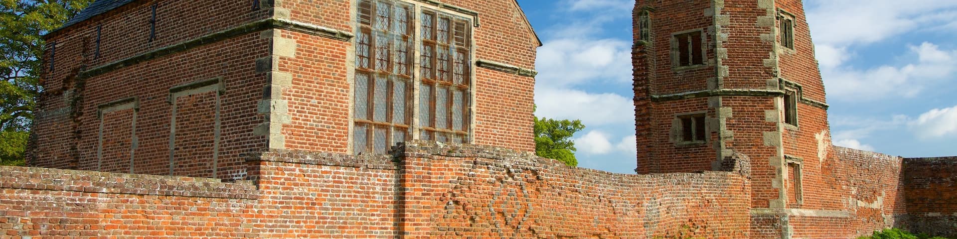 Leicester showing a castle, a ruin and heritage elements