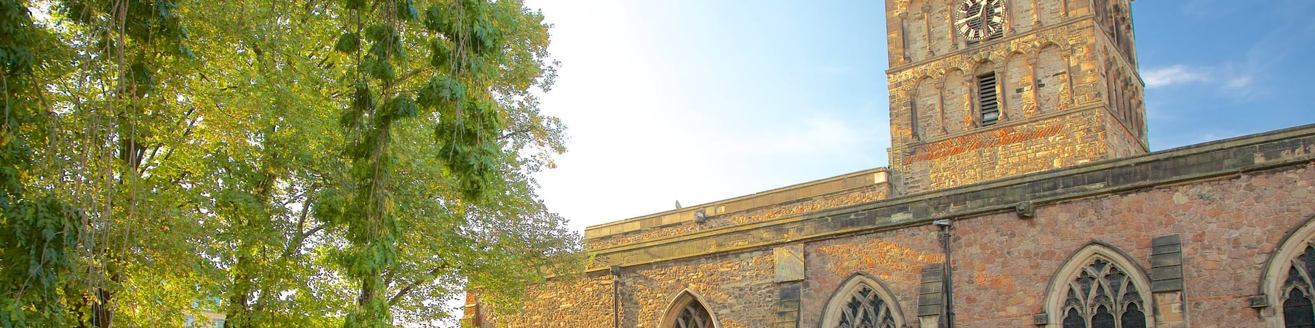 Leicester montrant église ou cathédrale, patrimoine historique et cimetiÚre