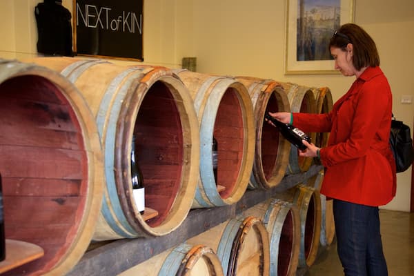 Xanadu Winery which includes interior views and signage as well as an individual female
