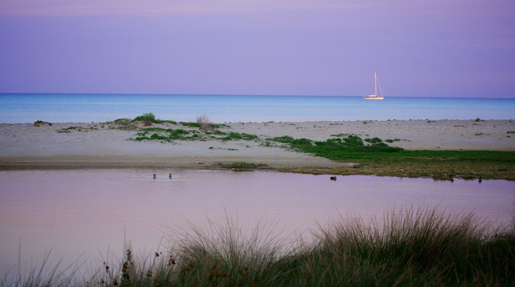 Dunsborough showing a beach, boating and a sunset