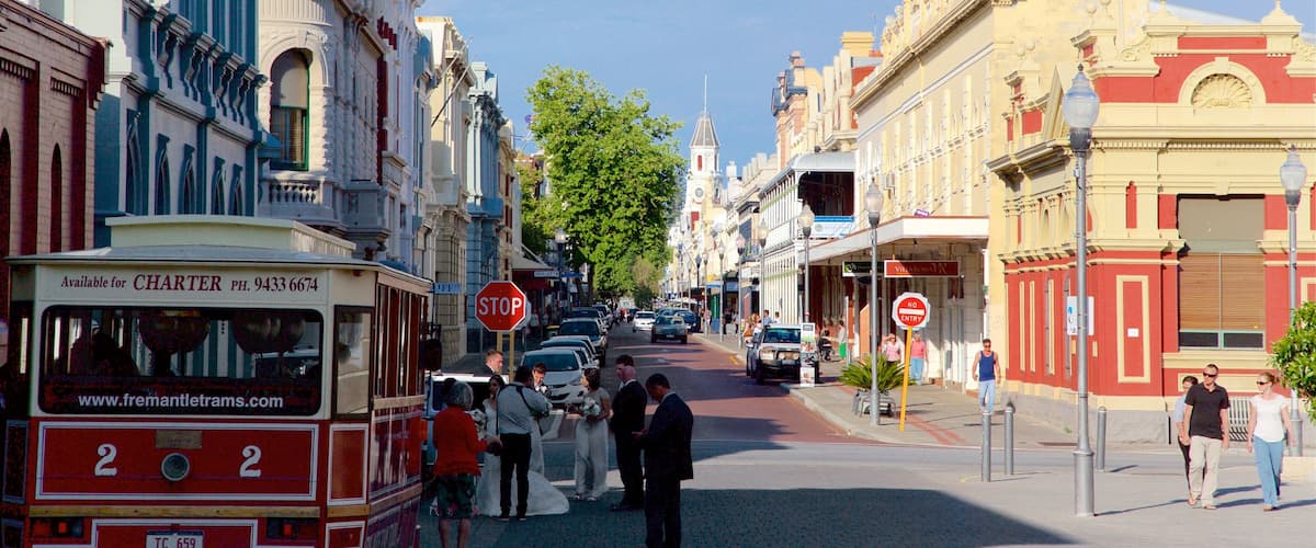 Fremantle which includes street scenes, a small town or village and signage