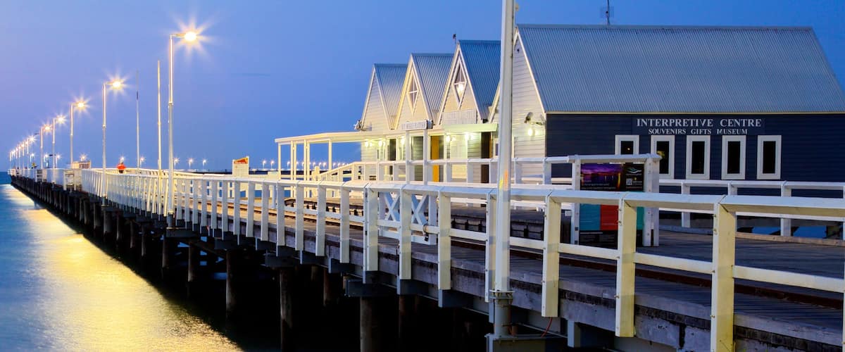 Busselton showing general coastal views and night scenes
