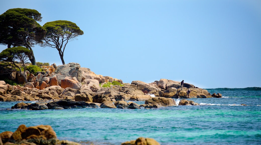 Bunker Bay showing rocky coastline and a bay or harbour