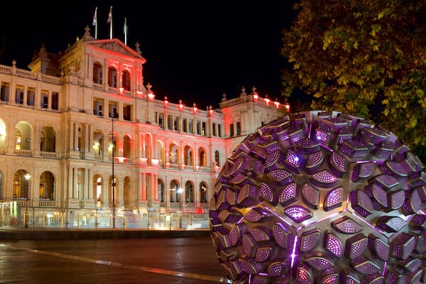 Treasury Casino which includes night scenes
