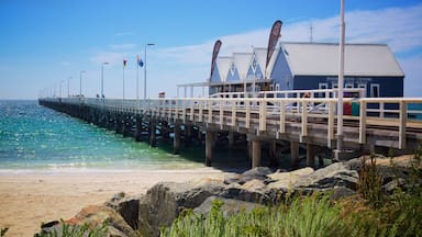 Busselton showing general coastal views and a beach