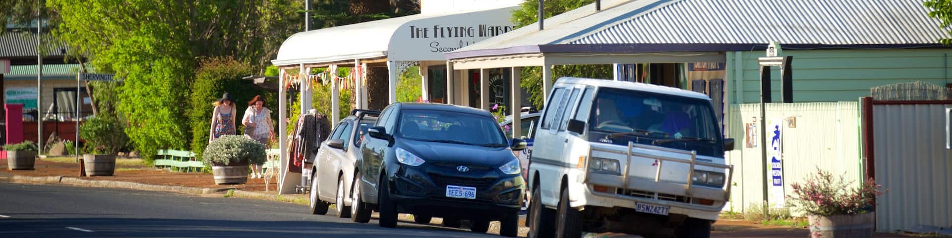 Margaret River Wine Region which includes street scenes and signage
