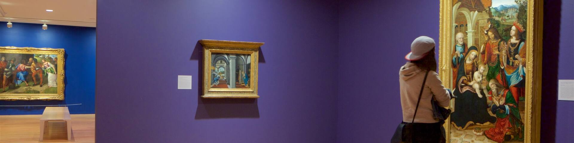 Vancouver Art Gallery which includes interior views and art as well as an individual female