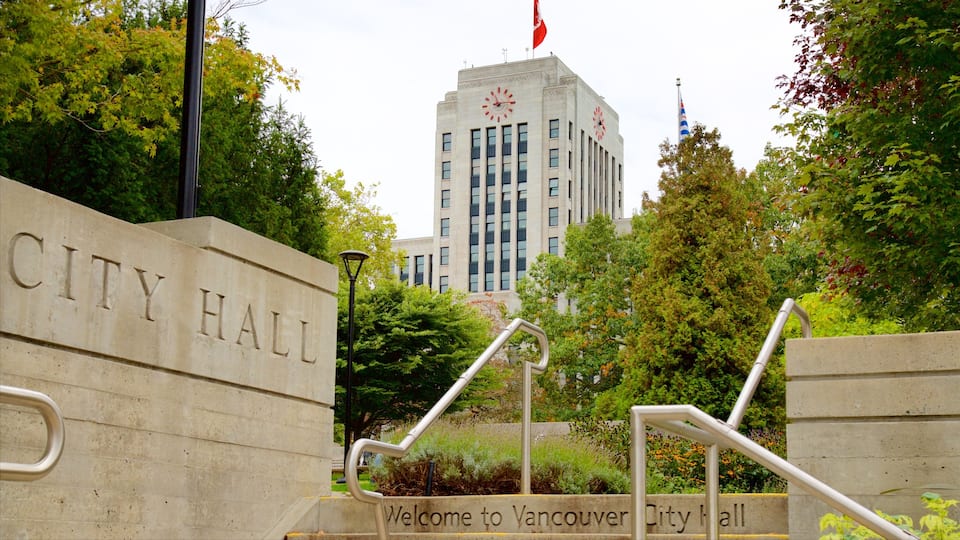 Vancouver which includes a park, an administrative building and signage