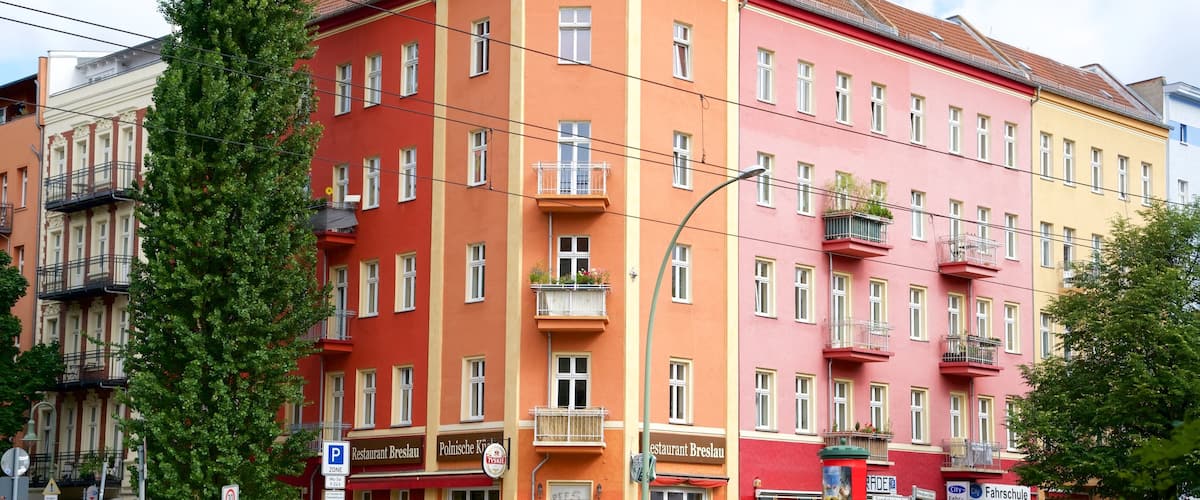 Prenzlauer Berg which includes street scenes