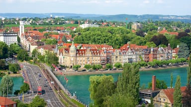 Constance showing a river or creek and a city