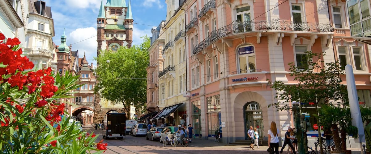 Freiburg showing street scenes