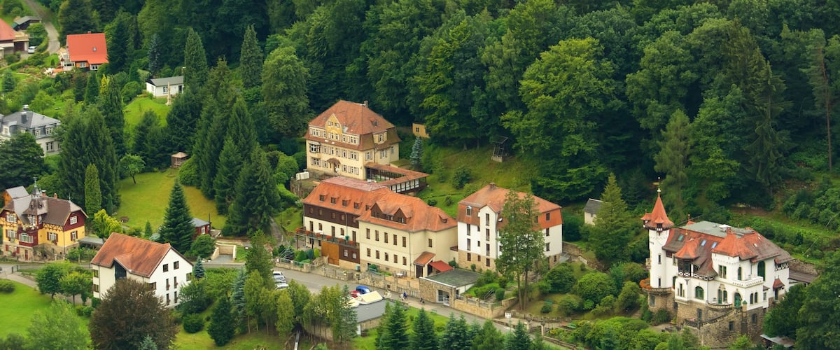 Saxon Switzerland National Park featuring a small town or village