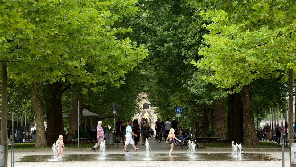 Neustadt toont een fontein en een park