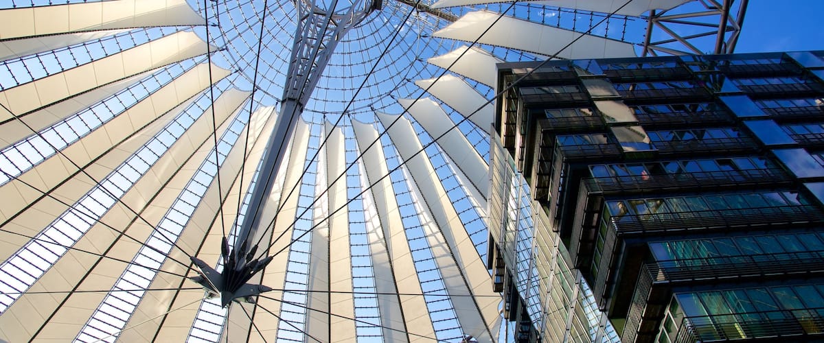 Mitte which includes modern architecture and a city