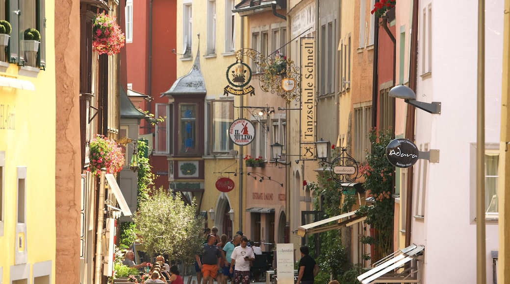 Lindau featuring signage, a small town or village and street scenes