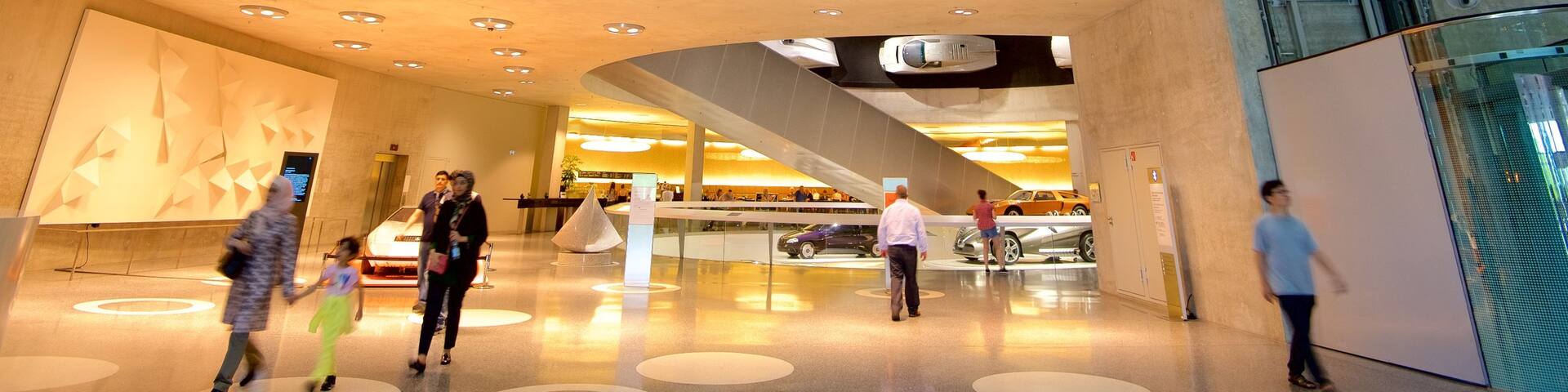 Mercedes Benz Museum showing interior views