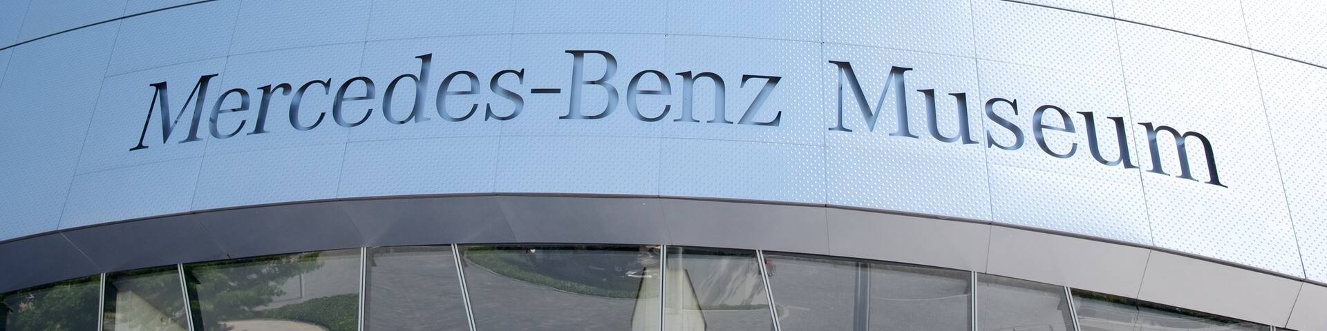 Mercedes Benz Museum showing signage