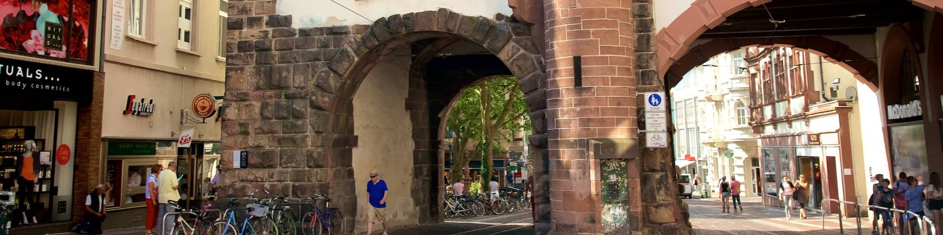 Martinstor Gate featuring a small town or village and street scenes