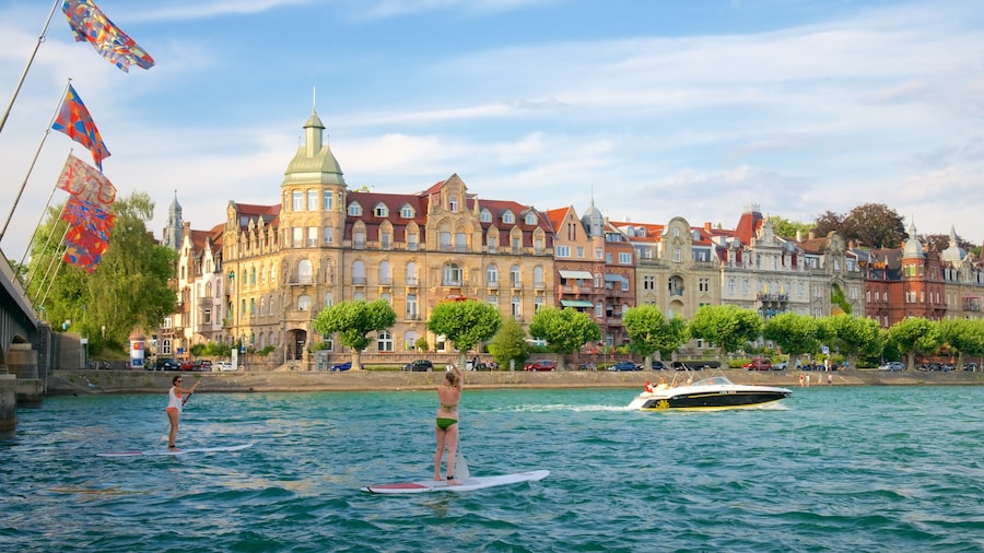 Constance Harbor which includes water sports and general coastal views as well as a small group of people