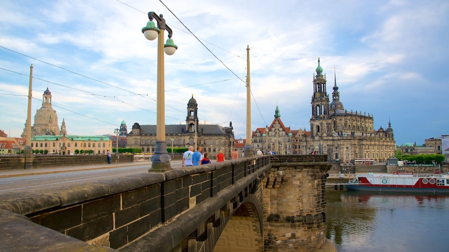 Dresden which includes heritage architecture, a bridge and a city