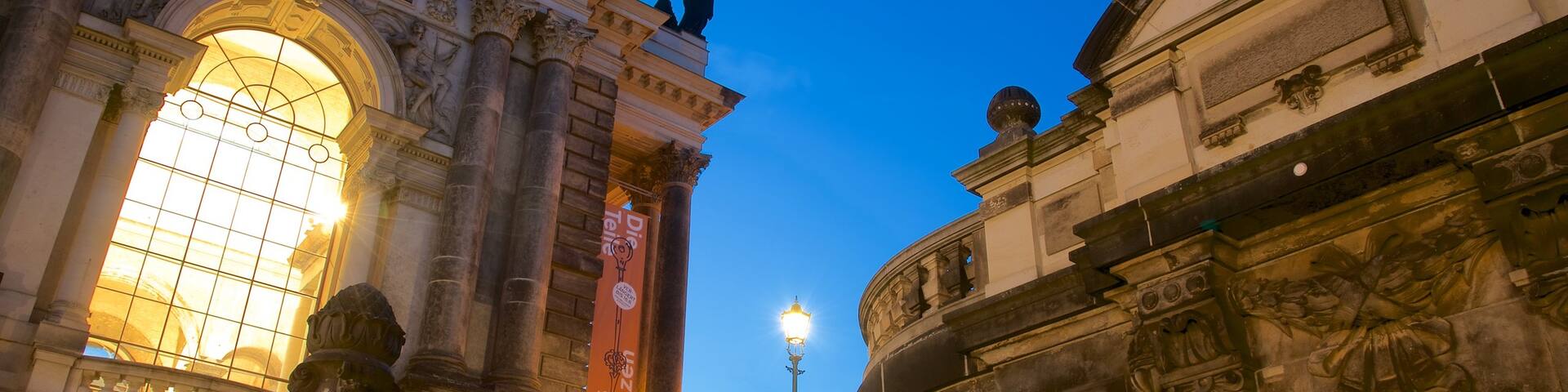 Dresden which includes heritage elements, street scenes and night scenes